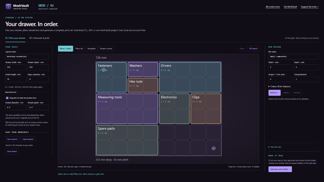 Gridfinity Generator preview